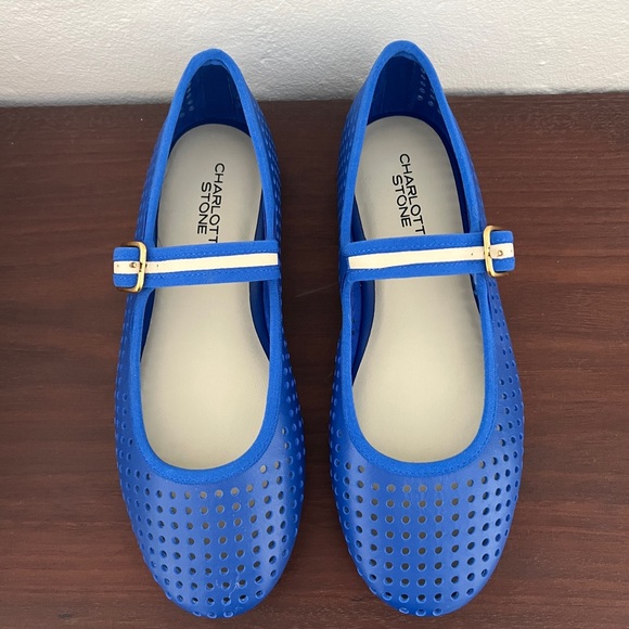 *Rare* NIB Charlotte Stone Raleigh Mary Jane Ballet Flats * Royal Blue * 10 - Picture 1 of 13